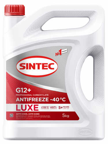 SINTEC 614503 Средства технического и эксплуатационного ухода антифриз Sintec-40 LUXE G12 plus (красный) 5к;Sintec антифриз Luxe G12+ Red -40 5кг