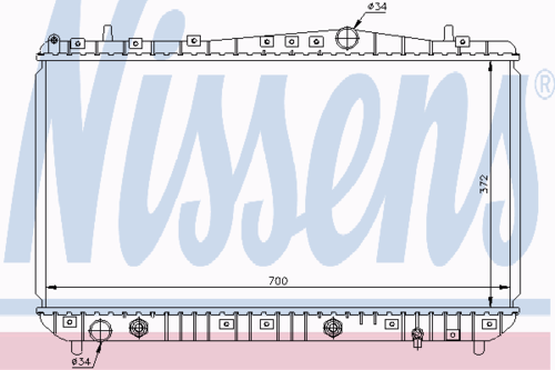 NISSENS 61634 Радиатор системы охлаждения! АКПП Chevrolet, Daewoo Lacetti/Nubira 1.4-1.8 05>