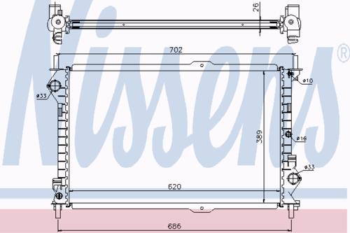 NISSENS 62156A Радиатор системы охлаждения! без AC Ford Transit Connect 1.8i/Di 02>