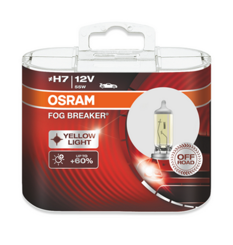 OSRAM 62210FBR Лампа галогенная H7 12V 55W +60% FOG BREAKER 2600K (К-Т из 2ШТ) евро-бокс