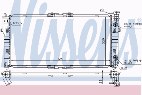 NISSENS 62393 Радиатор системы охлаждения! АКПП Mazda 626 1.8/2.0 91>