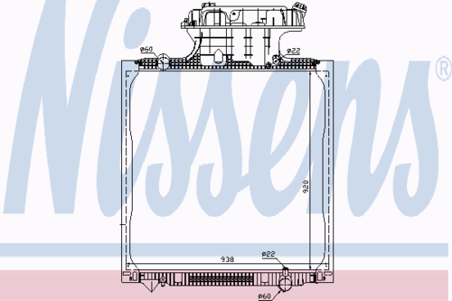 NISSENS 62873 Радиатор системы охлаждения 938х920х42 MAN TGA 18/26 04/00