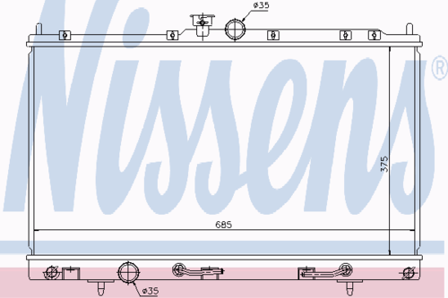NISSENS 62894 Радиатор системы охлаждения! МКПП АКПП Mitsubishi Lancer 1.3/1.6/2.0 / 02>
