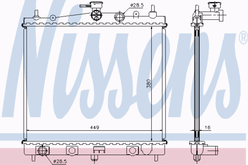 NISSENS 62902A Радиатор системы охлаждения! Nissan Micra 1.0-1.4/1.5dCi 02>