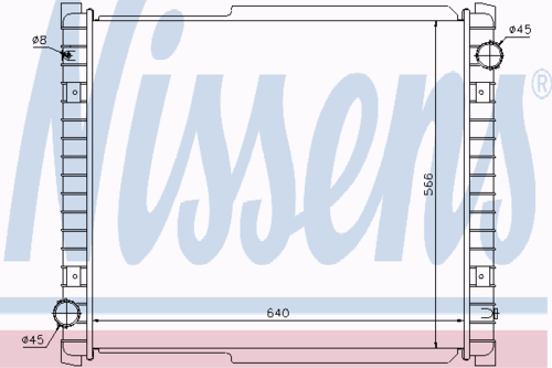 NISSENS 63332 Радиатор системы охлаждения пластик/алюминий 640x569x40 Iveco Eurocargo E18/E21/E22 (00>)
