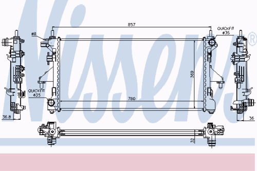 NISSENS 63556 Радиатор системы охлаждения! МКПП Fiat Ducato IV 2.3JTD 06>