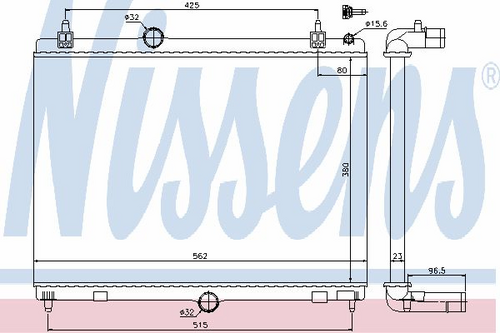 NISSENS 636009 Радиатор системы охлаждения! МКПП Peugeot 508 1.6HDi 10>