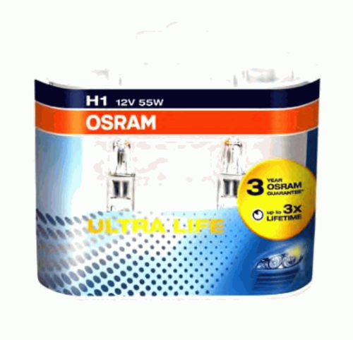 OSRAM 64150ULT-HCB Комплект ламп ULTRA LIFE! 2шт. (H1) 12V 55W P14.5s ув. срок службы до 4х раз