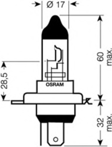 OSRAM 64193-01B Лампа ORIGINAL LINE! 1шт. (H4) 12V 60/55W P43t качество ориг. з/ч (ОЕМ);Лампа накаливания, фара дальнего света;Лампа накаливания, основная фара;Лампа накаливания, противотуманная фара;Лампа накаливания, основная фара;Лампа накаливания, фара дальнего света;Лампа накаливания, противотуманная фара