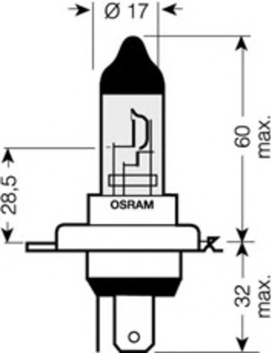 OSRAM 64193CBI Лампа COOL BLUE INTENSE! 1шт. (H4) 12V 60/55W P43t цвет. темп. 4200К