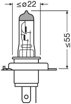 OSRAM 64193NB200-HCB Лампа H4 6055 P43t (+200% света) Night Breaker 200 (2шт) DuoBox