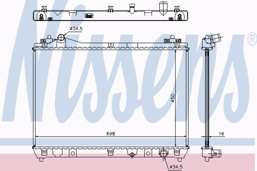 NISSENS 64202 Радиатор системы охлаждения! МКПП Suzuki Grand Vitara 1.6i 16V 05>
