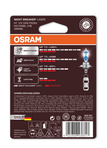 OSRAM 64210NBL Лампа! (H7) 12V 55W PX26D Serie Night Breaker Laser