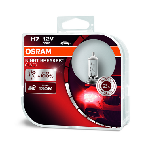 OSRAM 64210NBS-HCB Комплект ламп NIGHT BREAKER SILVER! 2шт. (H7) 12V 55W PX26d +100% света