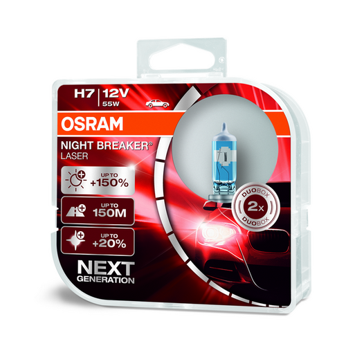 OSRAM 64210NL-HCB Комплект ламп NIGHT BREAKER LASER! 2шт. (H7) 12V 55W PX26d +150% света