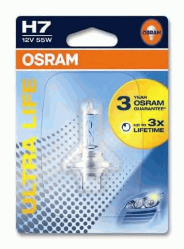 OSRAM 64210ULT01B Лампа! (H7) 12V 55W PX26D галогенная увелич. срок службы в блистере