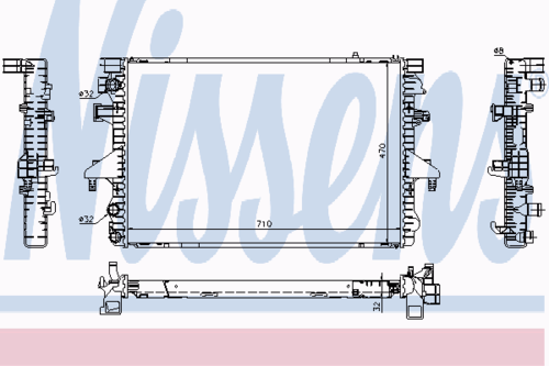 NISSENS 65282A Радиатор системы охлаждения! VW T5 1.9TDi/2.0 03>