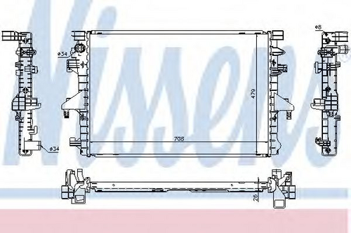 NISSENS 65285 Радиатор системы охлаждения! МКППvw T5 2.0TDi 09>