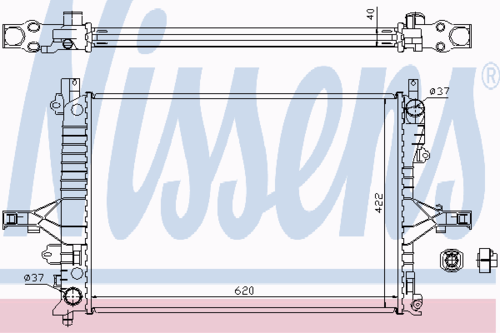 NISSENS 65557A Радиатор системы охлаждения! МКПП Volvo V70 all 00-07/ S80 2.0-2.9i 98-06