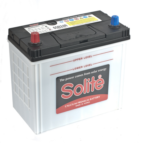 SOLITE 65B24R Аккумулятор 12V 50Ah 470A 236x128x200 прямая (+-) без борта легковые япония тонкие клеммы