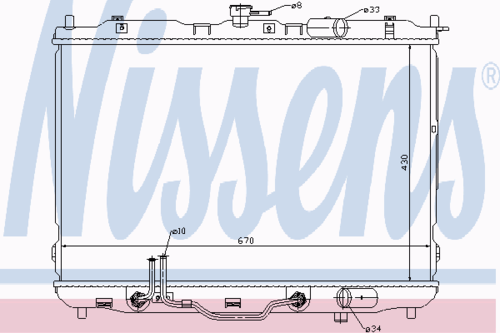 NISSENS 66636 Радиатор системы охлаждения! АКПП Kia Carens II 2.0 CRDi 02-06