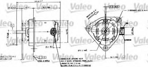 VALEO 698084 Электродвигатель, вентилятор радиатора