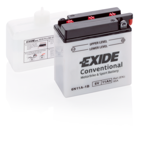 EXIDE 6N11A-1B Аккумуляторная батарея! 11Ah 95A 120/60/130 moto сухозар. с упаков. электролита