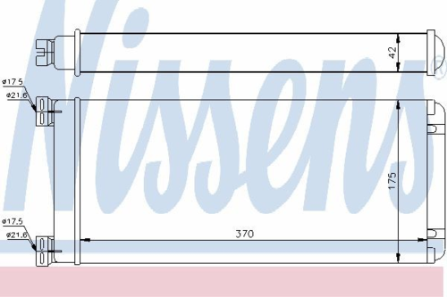 NISSENS 71302 Радиатор отопителя пластик/алюминий 370x175x42 DAF 65CF/75CF/85CF/CF85/XF105/XF95