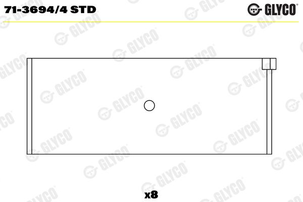 GLYCO 71-3694/4 STD Вкладыши шатунные комплект! STD (4) Audi 80/100/A4, VW Golf/Passat 1.3-2.0 86>