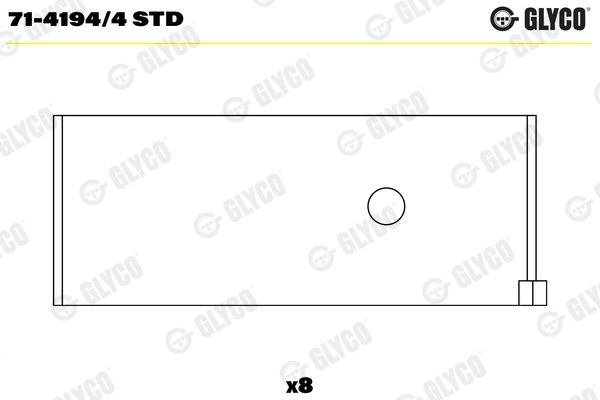 GLYCO 7141944STD вкладыши шатунные к-кт! STD (4) Hyundai, Mitsubishi Galant/Pajero 2.3/2.5D 80>