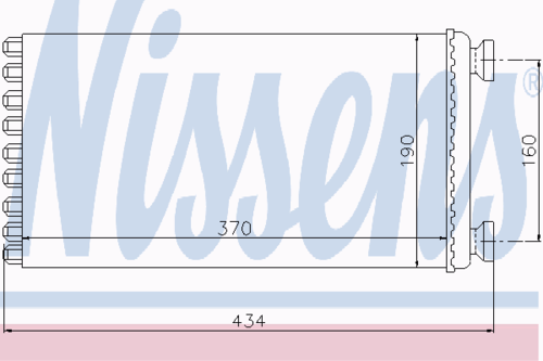 NISSENS 71926 Радиатор отопителя! Plastic/Aluminium 370x190x43 MAN TGA 02