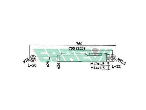 ERREVI 731873 Цилиндр подъема кабины! Scania Series 4 R94-R114-R124-R144-R164