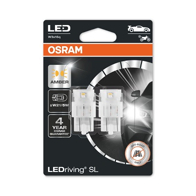 OSRAM 7515DYP02B Лампа W21/5W 12V 1,3W LEDriving, 2шт. блистер