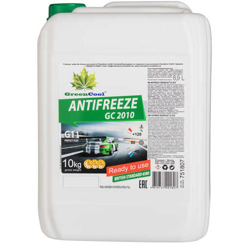 GREENCOOL 751807 GС2010 10KG антифриз зеленый готовый -40°C