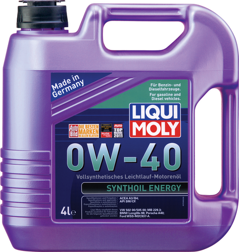 LIQUIMOLY 7536 LiquiMoly 0W40 Synthoil Energy (4L) масло мотор.! син. api SM/CF,ACEA A3/B4,VW 502.00/505.00,MB 229.3