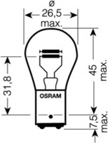 OSRAM 753702B Комплект ламп ORIGINAL LINE! 2шт. (P21/5W) 24V 21/5W BAY15d качество ориг. з/ч (ОЕМ)