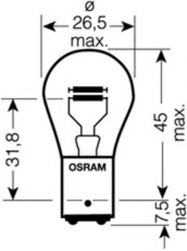 OSRAM 7537 Лампа ORIGINAL LINE! 1шт. (P21/5W) 24V 21/5W BAY15d качество ориг. з/ч (ОЕМ)