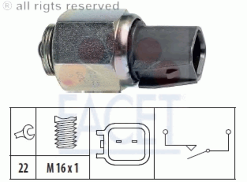 FACET 7.6242 Выключатель, фара заднего хода, страна происхождения: италия