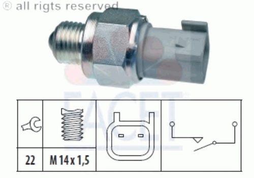 FACET 7.6272 Выключатель, фара заднего хода