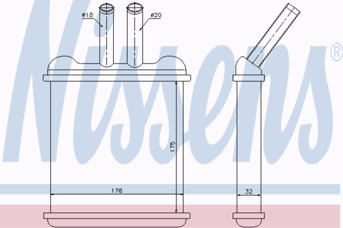 NISSENS 76502 Теплообменник, отопление салона