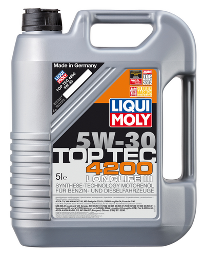 LIQUIMOLY 7661 LiquiMoly 5W30 Top Tec 4200 (5L) масло мотор.! син. acea A3-04/B4-04/C3-04:VW,MB229.51,BMW,PorscheC30