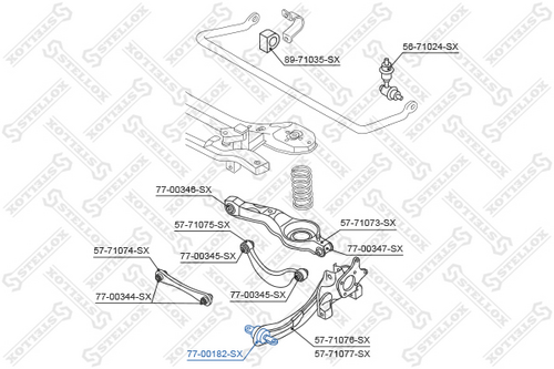 STELLOX 77-00182-SX Сайлентблок заднего рыч. пер.! Ford Focus DA# 1.4-2.0/1.6-2.0TDCi 04>