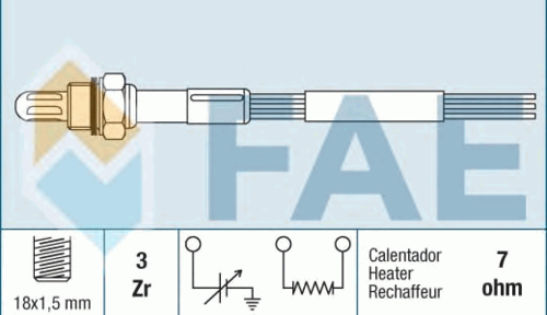 FAE 77006 Лямбда-зонд универсальный! 3-х проводной