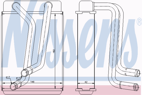 NISSENS 77508 Радиатор печки! KIA Sephia II/Shuma I/Shuma II all 98>