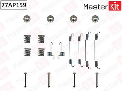 MASTERKIT 77AP159 Комплект установочный барабанных колодок! Renault Duster 11>