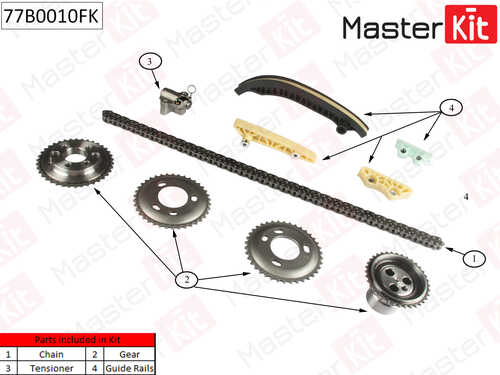 MASTERKIT 77B0010FK Комплект цепи ГРМ! Ford Transit 2.4Di 06-12