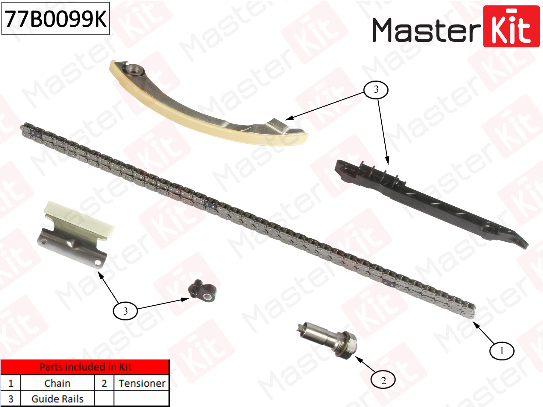 MASTERKIT 77B0099K Комплект цепи ГРМ Opel Insignia 2.0 08>