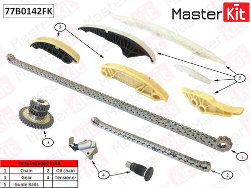 MASTERKIT 77B0142FK Комплект цепи ГРМ! Audi A4/A5/Q5 2.0 TFSI CNCD/CNCE 05-13