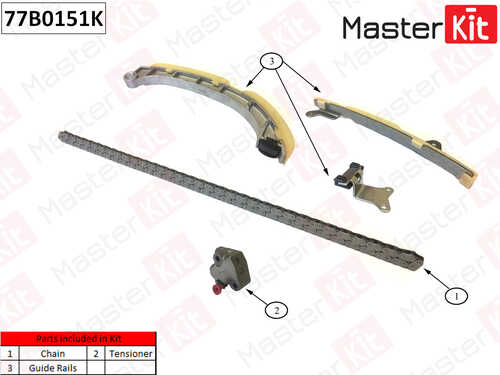 MASTERKIT 77B0151K Комплект цепи ГРМ! Toyota Auris/Corolla/Yaris 1.3i 12>