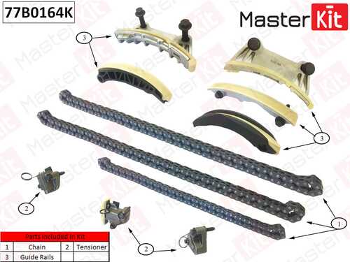 MASTERKIT 77B0164K Комплект цепи ГРМ! Opel Antara/Insignia A/Vectra C 3.0-3.2i 07>